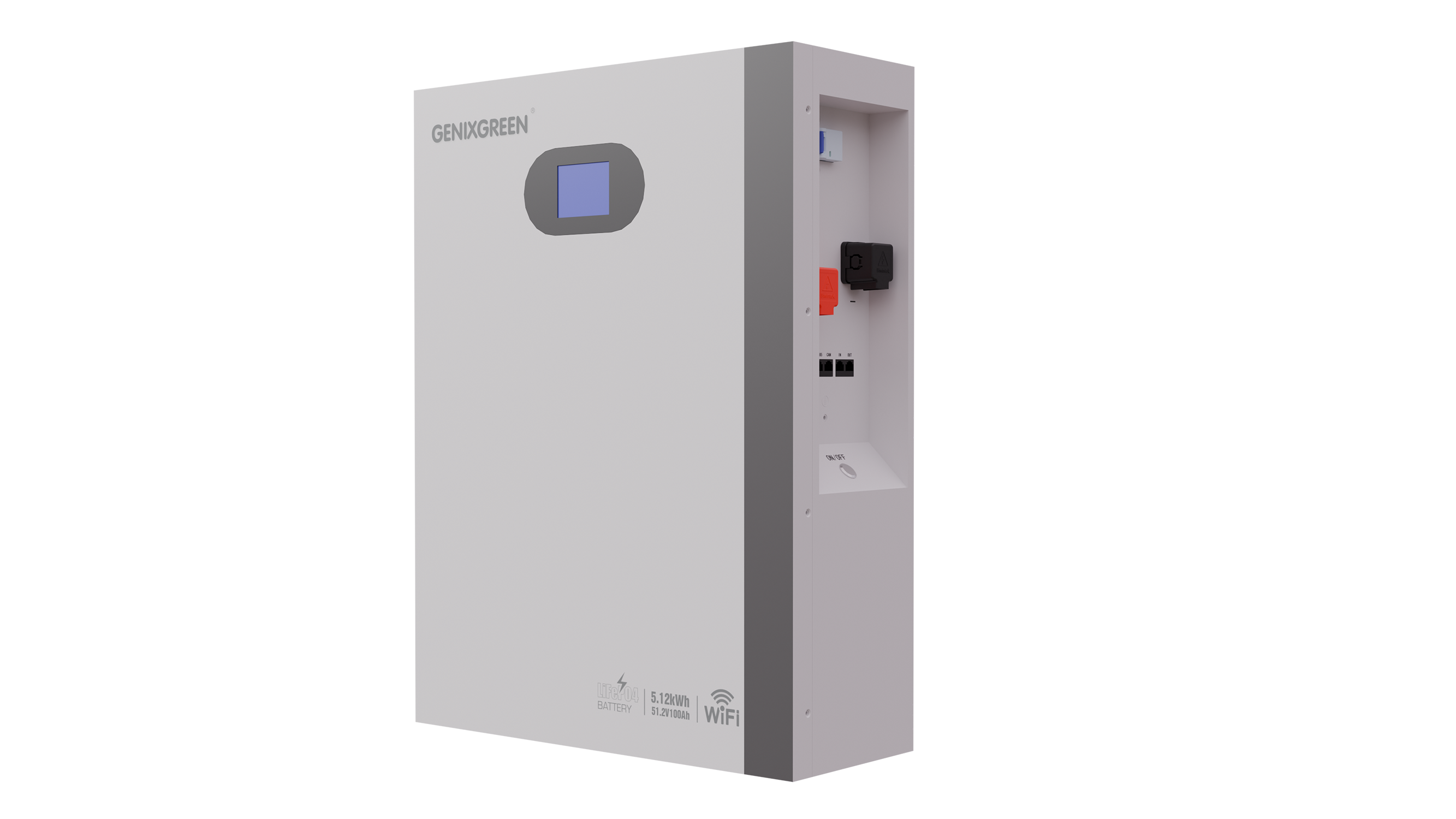 Genixgreen 5.12 kWh (Powered by BYD cells) 51.2V 100AH Wall Mounted LiFeP04 Battery